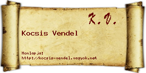 Kocsis Vendel névjegykártya