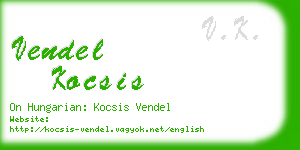 vendel kocsis business card